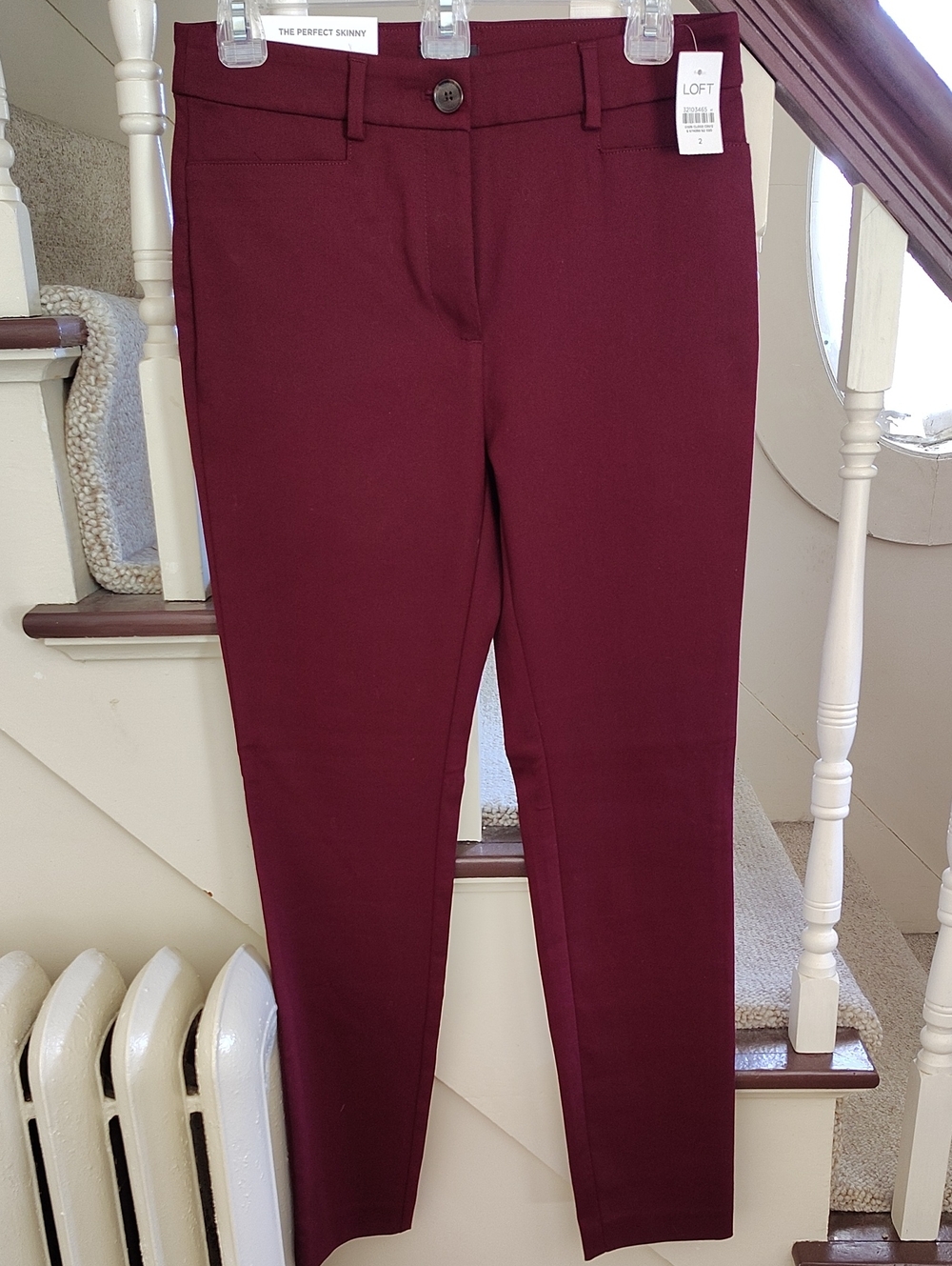 LOFT Burgundy Skinny Ponte Pants